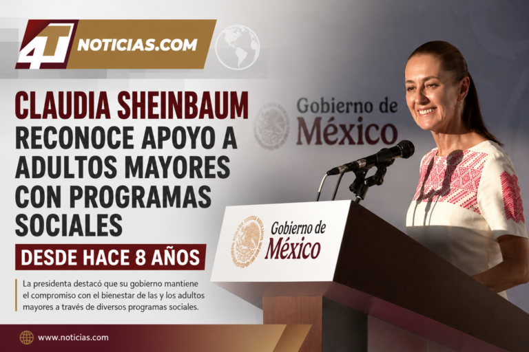 Claudia Sheinbaum reconoce apoyo a adultos mayores con programas sociales desde hace 8 años