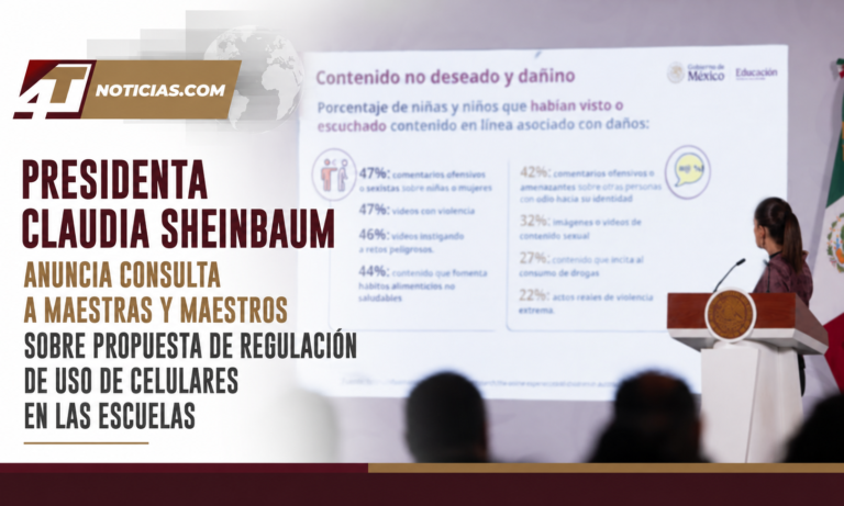 Presidenta Claudia Sheinbaum anuncia consulta a maestras y maestros sobre propuesta de regulación de uso de celulares en las escuelas
