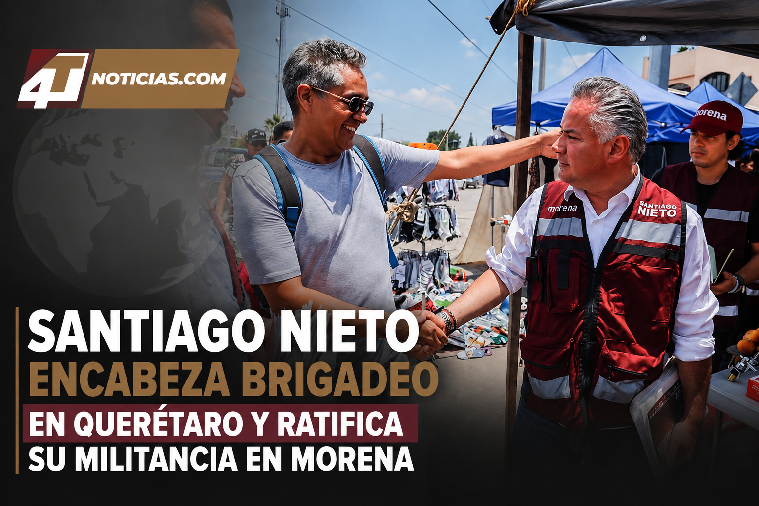 Santiago Nieto encabeza brigadeo en Querétaro y ratifica su militancia en Morena