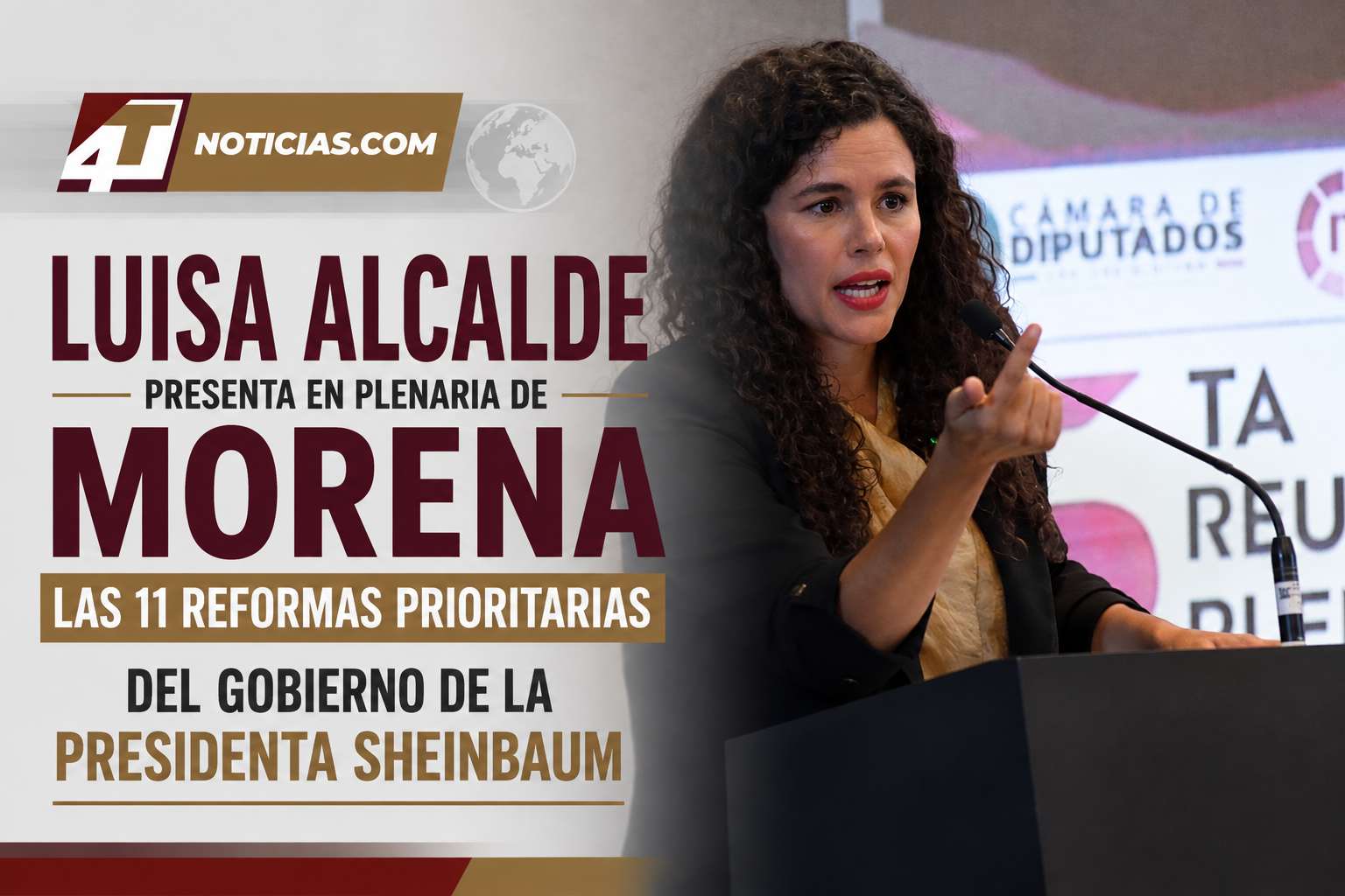 Luisa Alcalde presenta en plenaria de Morena las 11 reformas prioritarias del Gobierno de la Presidenta Sheinbaum