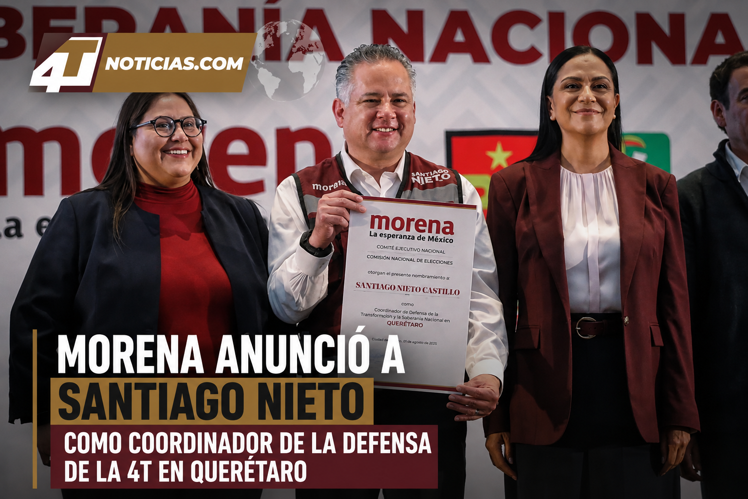 Morena anunció a Santiago Nieto como coordinador de la defensa de la 4T en Querétaro