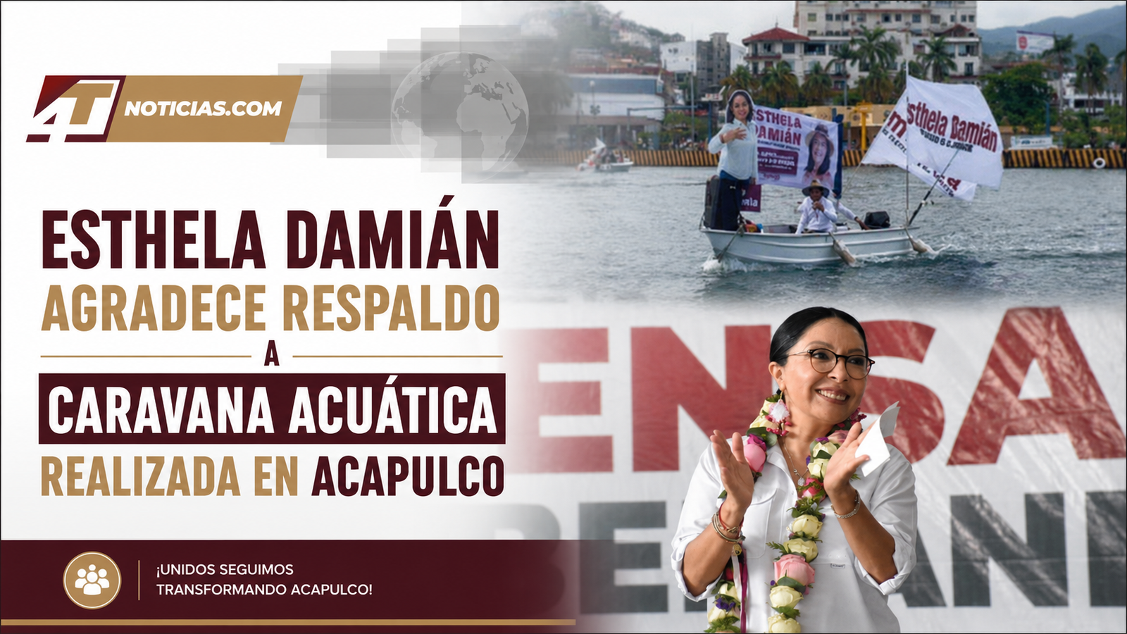 Esthela Damián agradece respaldo a Caravana Acuática realizada en Acapulco