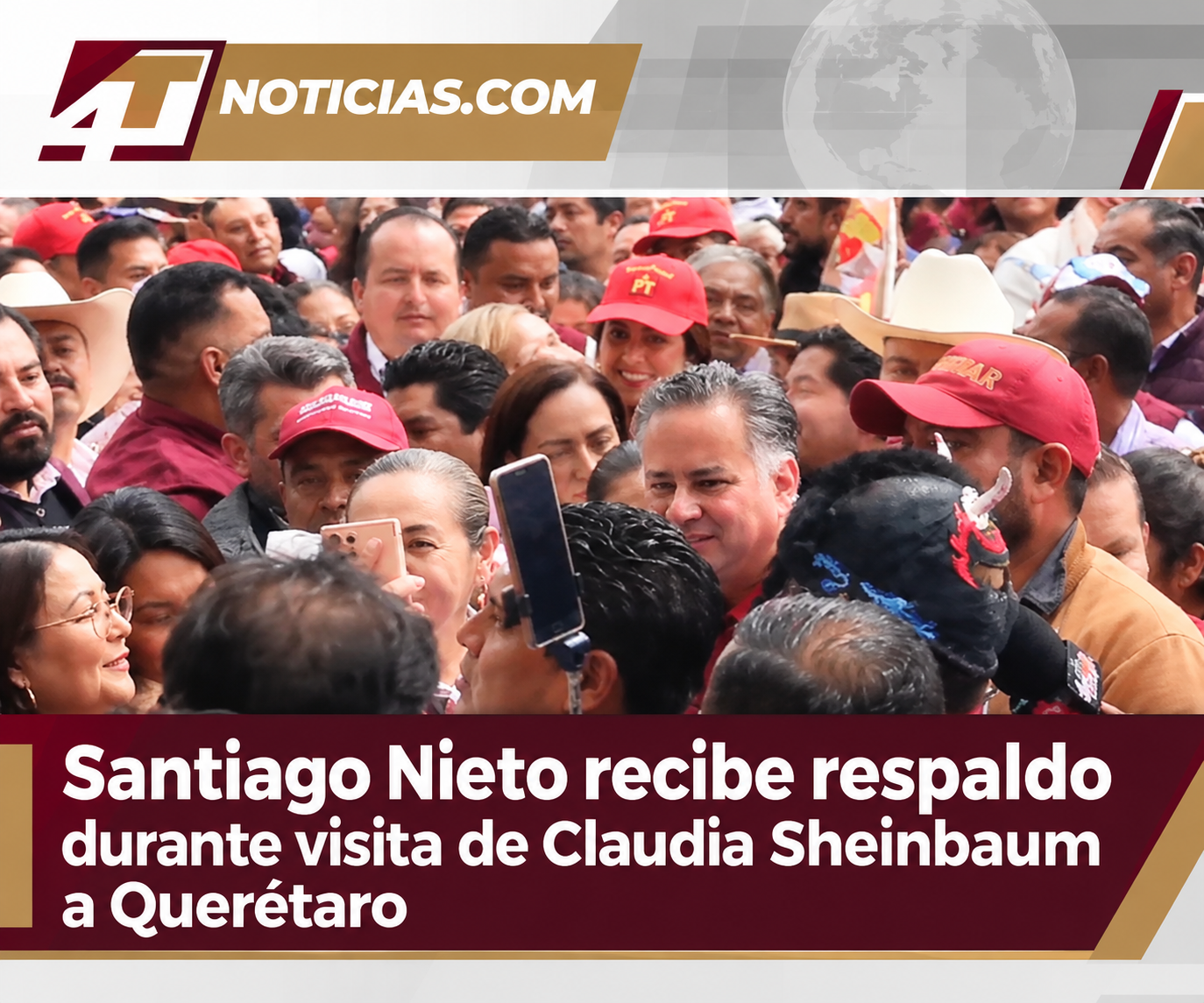 Santiago Nieto recibe respaldo durante visita de Claudia Sheinbaum a Querétaro