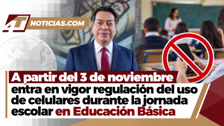 A partir del 3 de noviembre entra en vigor regulación del uso de celulares durante la jornada escolar en Educación Básica