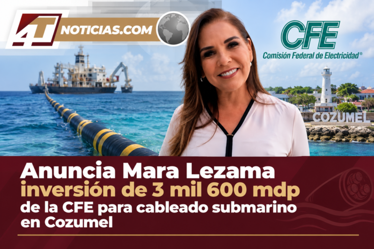 Anuncia Mara Lezama inversión de 3 mil 600 mdp de la CFE para cableado submarino en Cozumel