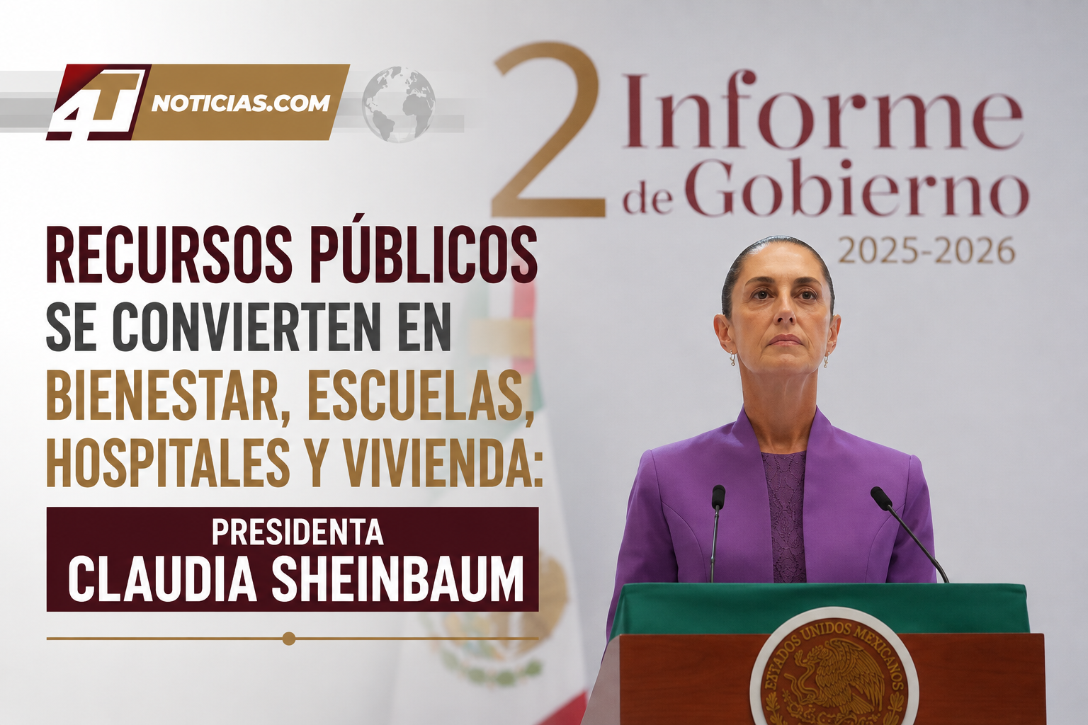 Recursos públicos se convierten en bienestar, escuelas, hospitales y vivienda: Presidenta Claudia Sheinbaum