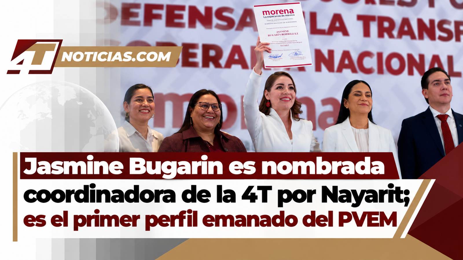 Jasmine Bugarin es nombrada coordinadora de la 4T por Nayarit; es el primer perfil emanado del PVEM