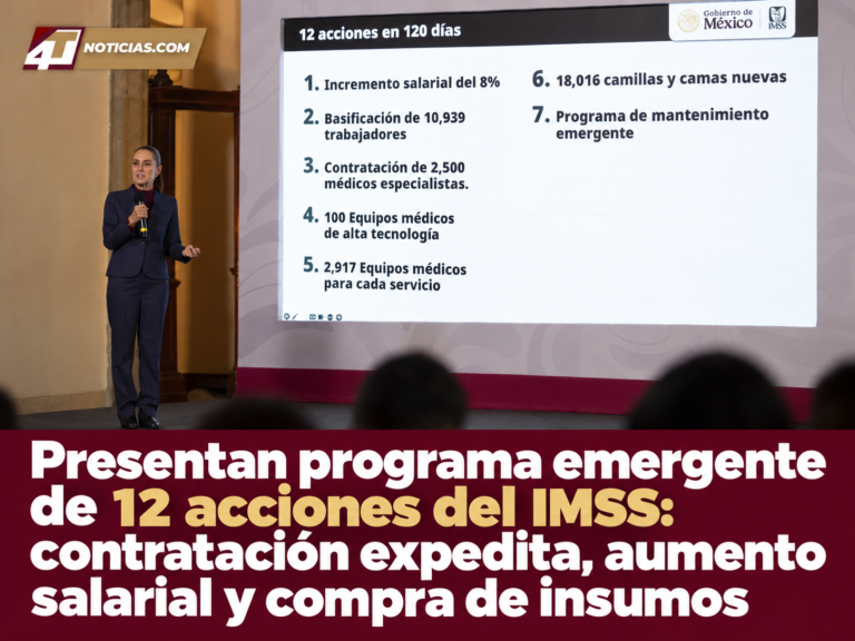 Presentan programa emergente de 12 acciones del IMSS: contratación expedita, aumento salarial y compra de insumos