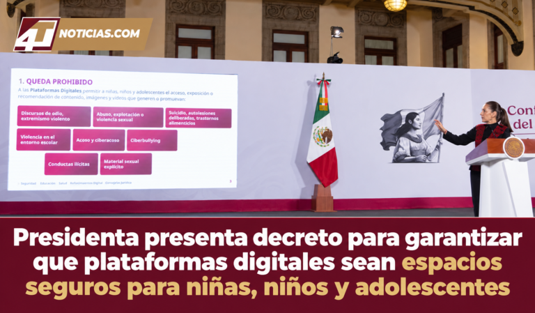 Presidenta presenta decreto para garantizar que plataformas digitales sean espacios seguros para niñas, niños y adolescentes