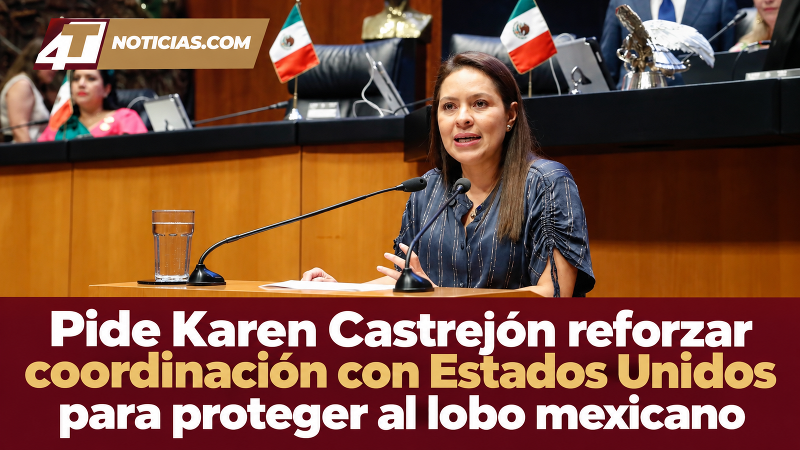 Pide Karen Castrejón reforzar coordinación con Estados Unidos para proteger al lobo mexicano