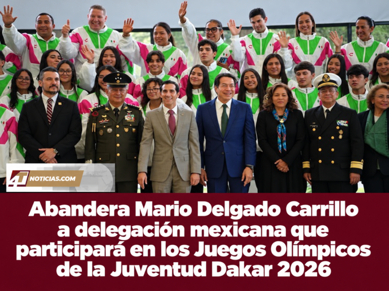 Abandera Mario Delgado Carrillo a delegación mexicana que participará en los Juegos Olímpicos de la Juventud Dakar 2026