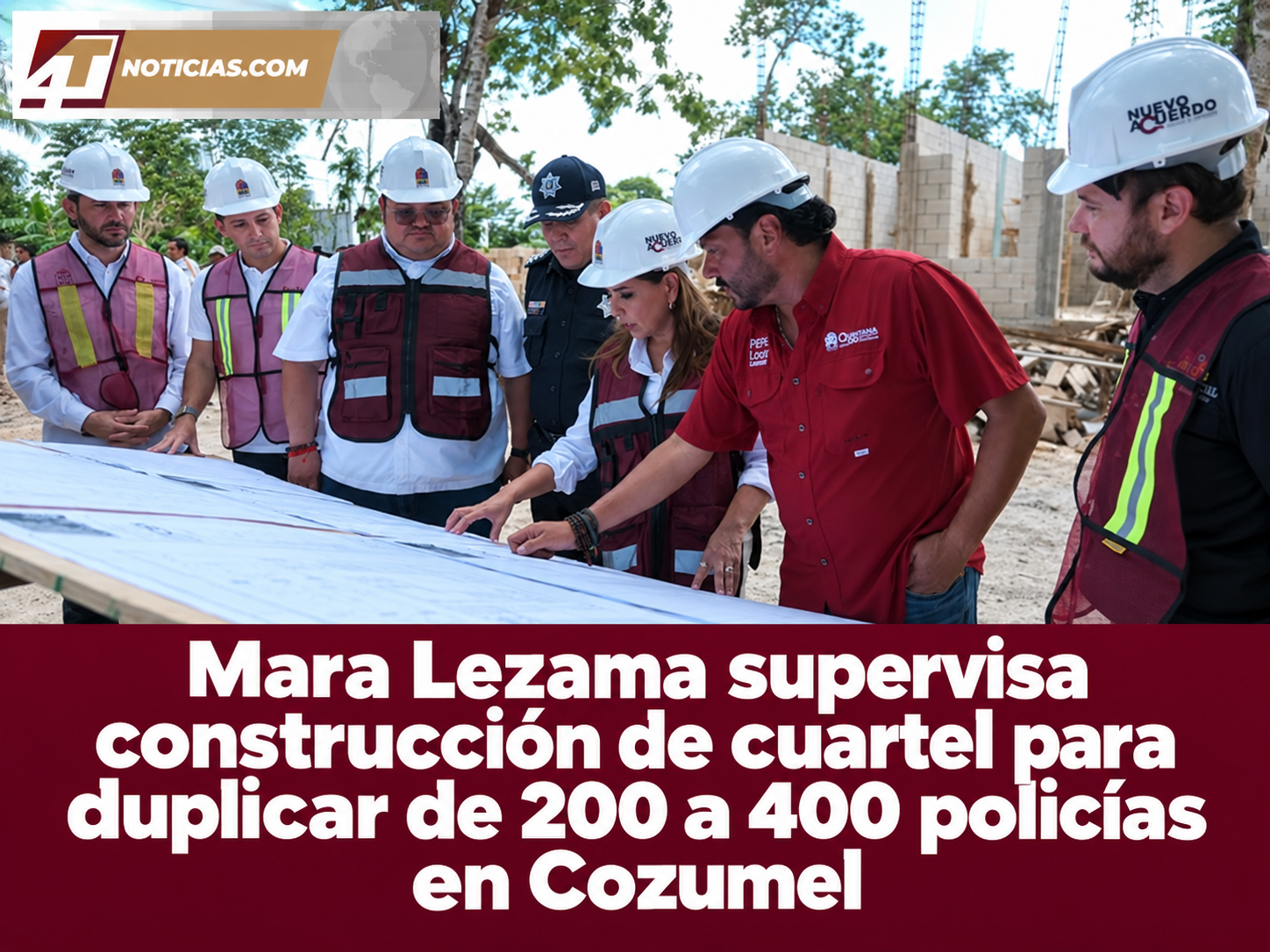 Mara Lezama supervisa construcción de cuartel para duplicar de 200 a 400 policías en Cozumel