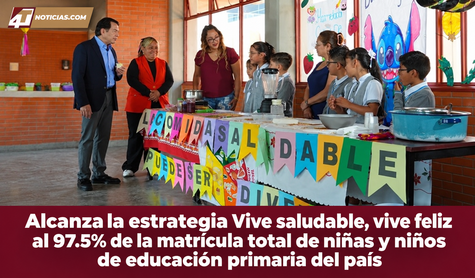 Alcanza la estrategia Vive saludable, vive feliz al 97.5% de la matrícula total de niñas y niños de educación primaria del país