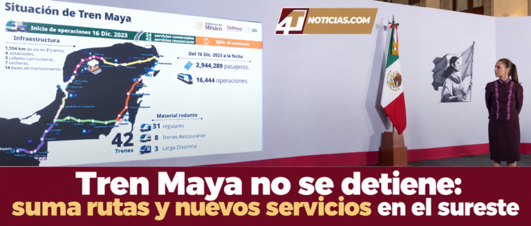 Tren Maya no se detiene: suma rutas y nuevos servicios en el sureste