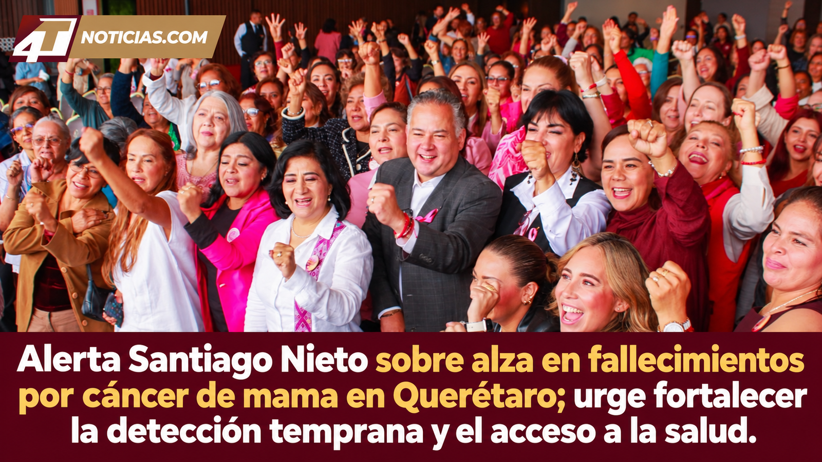 Alerta Santiago Nieto sobre alza en fallecimientos por cáncer de mama en Querétaro; urge fortalecer la detección temprana y el acceso a la salud.