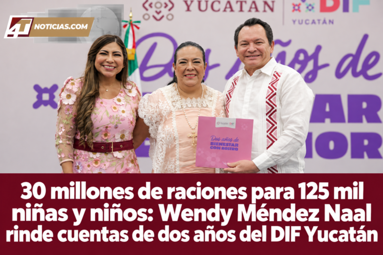 30 millones de raciones para 125 mil niñas y niños: Wendy Méndez Naal rinde cuentas de dos años del DIF Yucatán