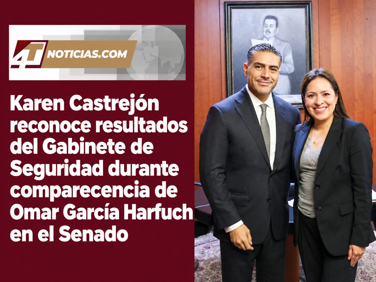 Karen Castrejón reconoce resultados del Gabinete de Seguridad durante comparecencia de Omar García Harfuch en el Senado