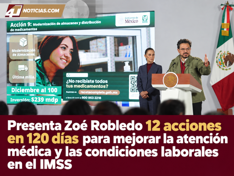 Presenta Zoé Robledo 12 acciones en 120 días para mejorar la atención médica y las condiciones laborales en el IMSS