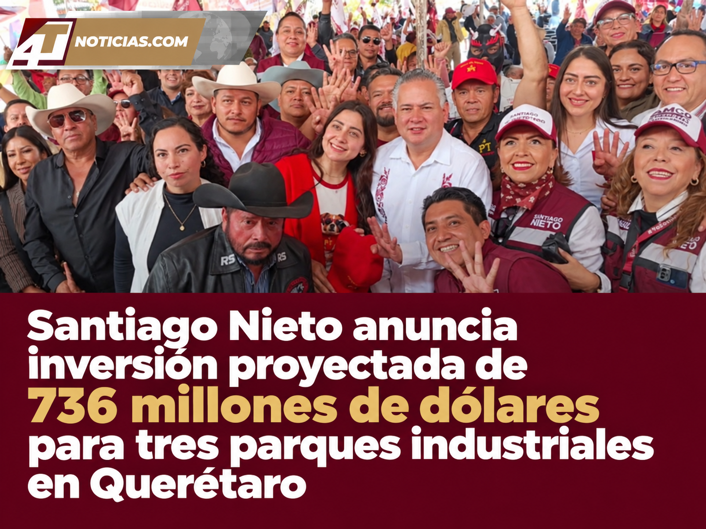 Santiago Nieto anuncia inversión proyectada de 736 millones de dólares para tres parques industriales en Querétaro