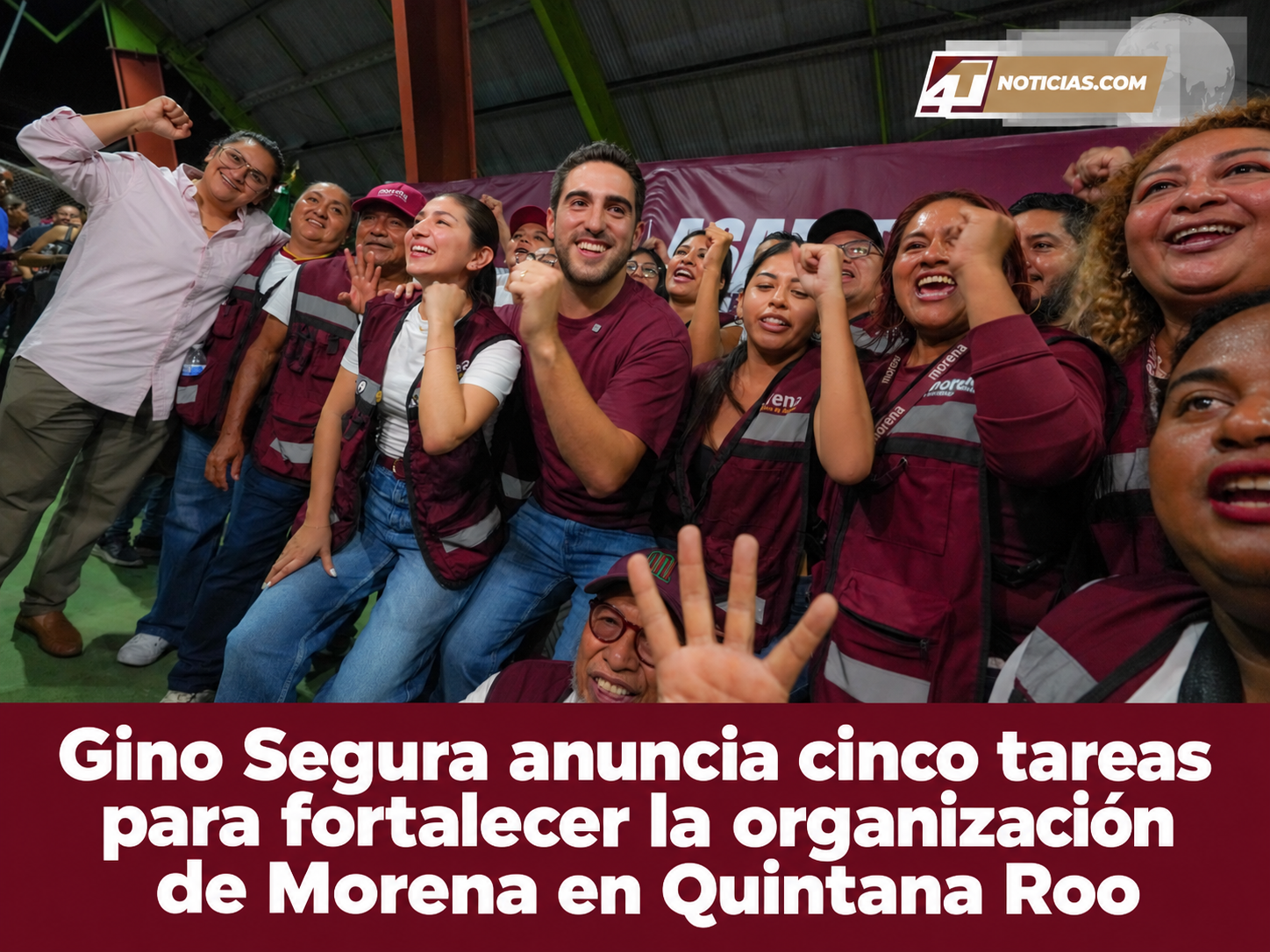 Gino Segura anuncia cinco tareas para fortalecer la organización de Morena en Quintana Roo