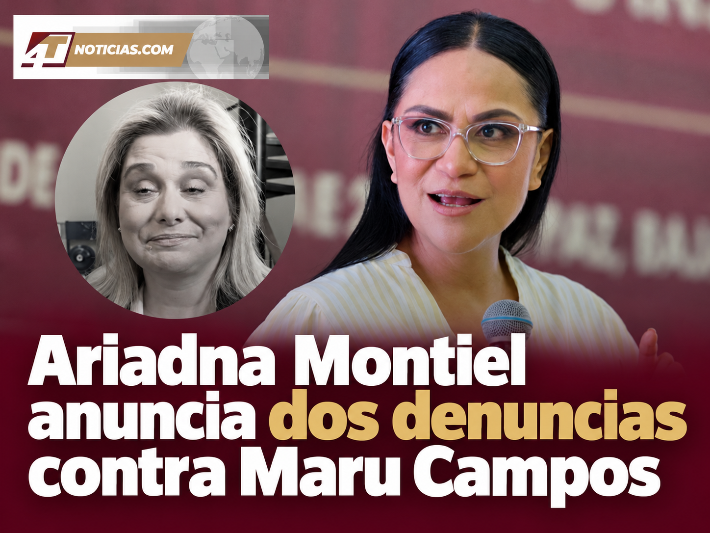 Ariadna Montiel anuncia dos denuncias contra Maru Campos