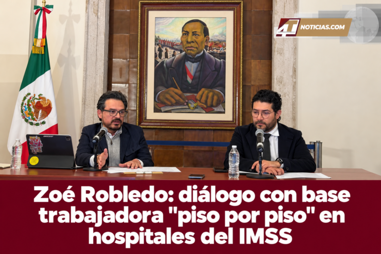 Zoé Robledo: diálogo con base trabajadora “piso por piso” en hospitales del IMSS