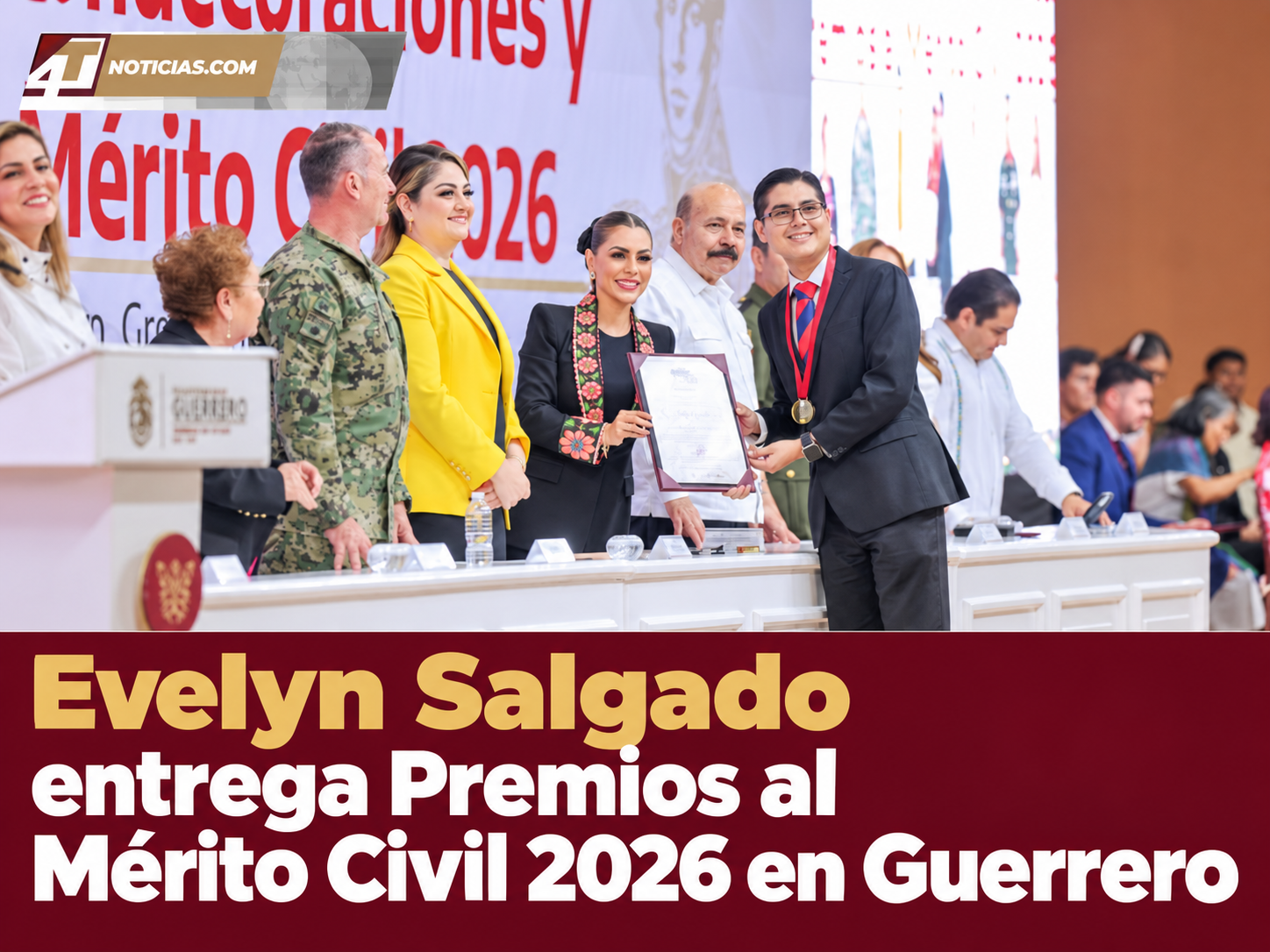 Evelyn Salgado entrega Premios al Mérito Civil 2026 en Guerrero