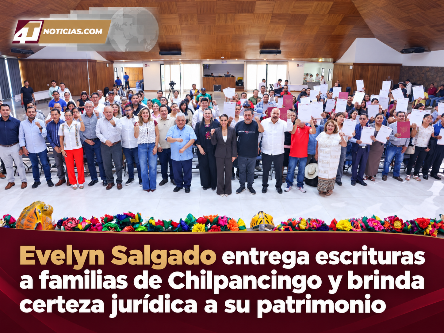 Evelyn Salgado entrega escrituras a familias de Chilpancingo y brinda certeza jurídica a su patrimonio
