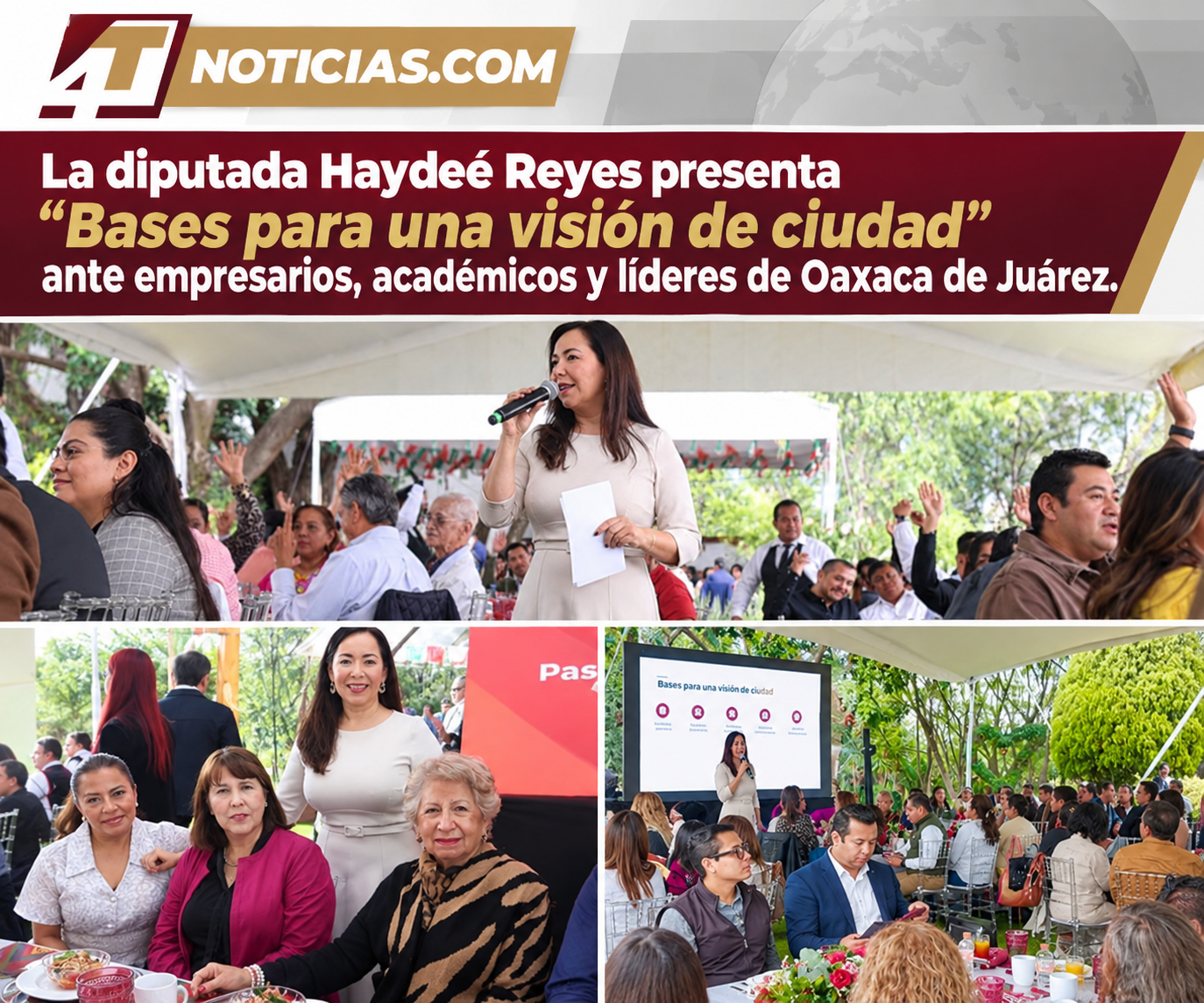 La diputada Haydeé Reyes presenta “Bases para una visión de ciudad” ante empresarios, académicos y líderes de Oaxaca de Juárez.